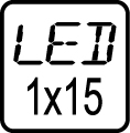 Počet LED čipov - 15x