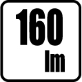 Svetelný tok v lumenoch - 160 lm Svetelný tok v lumenoch - 160 lm