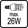 Maximálny príkon pri úspornej žiarivke 26W