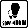 Náhrada klasickej žiarovky - 20W = 100W