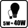 Náhrada klasickej žiarovky - 5W = 40W