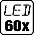 Počet LED čipov - 60x Počet LED čipov - 60x