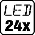 Počet LED čipov - 24x