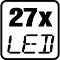 Počet LED čipov - 27x