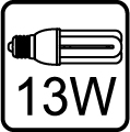 Maximálny príkon pri úspornej žiarivke 13W