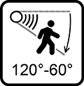 Detekčný horizontálny uhol senzora - 60-120°