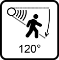 Detekčný horizontálny uhol senzora - 120°