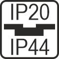 IP20 nad sv./IP44 pod sv.-Stupeň IP ochrany svietidiel